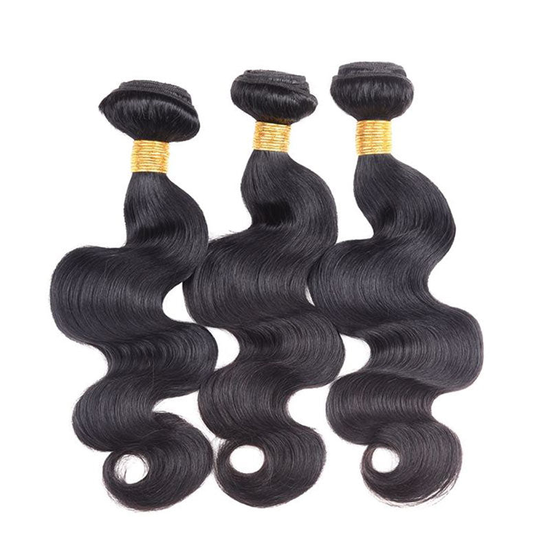 Virgin Human Hair Bundles Natural Color Body Wave 3 Bundles