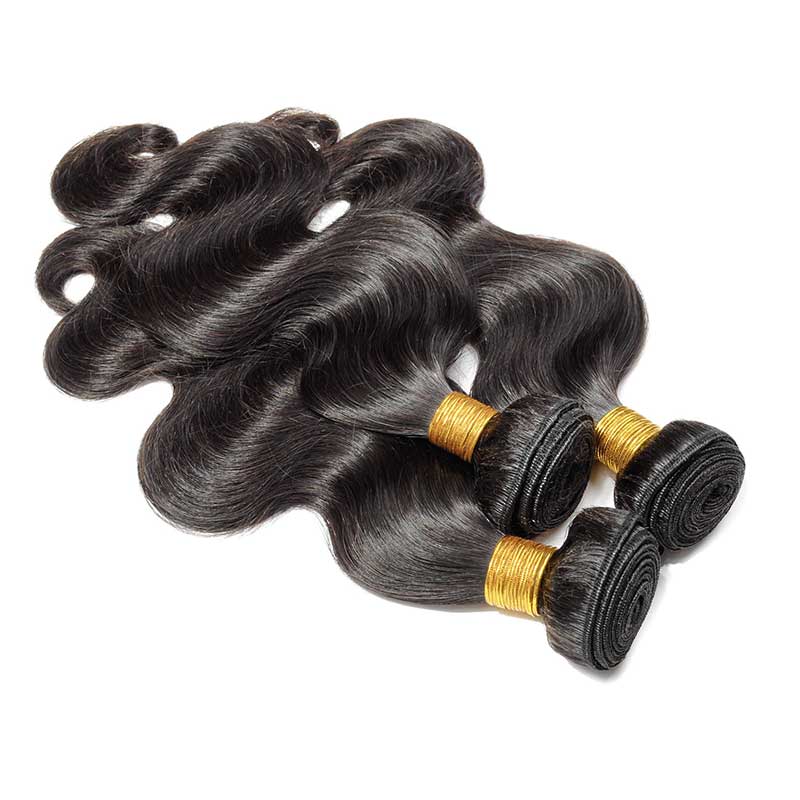 Virgin Human Hair Bundles Natural Color Body Wave 3 Bundles