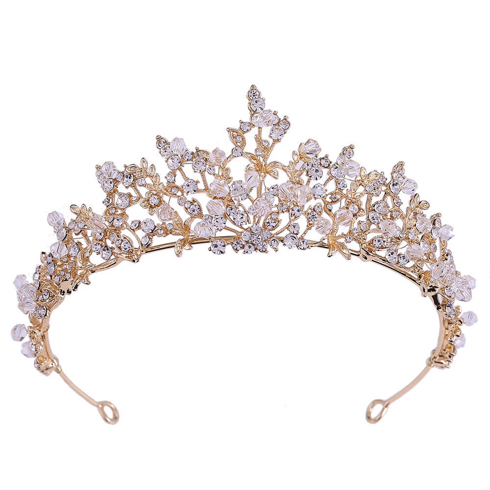 Exquisite handmade crystal glass diamond wedding crown