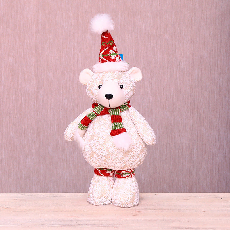 Christmas Fabric Bear Doll Ornament