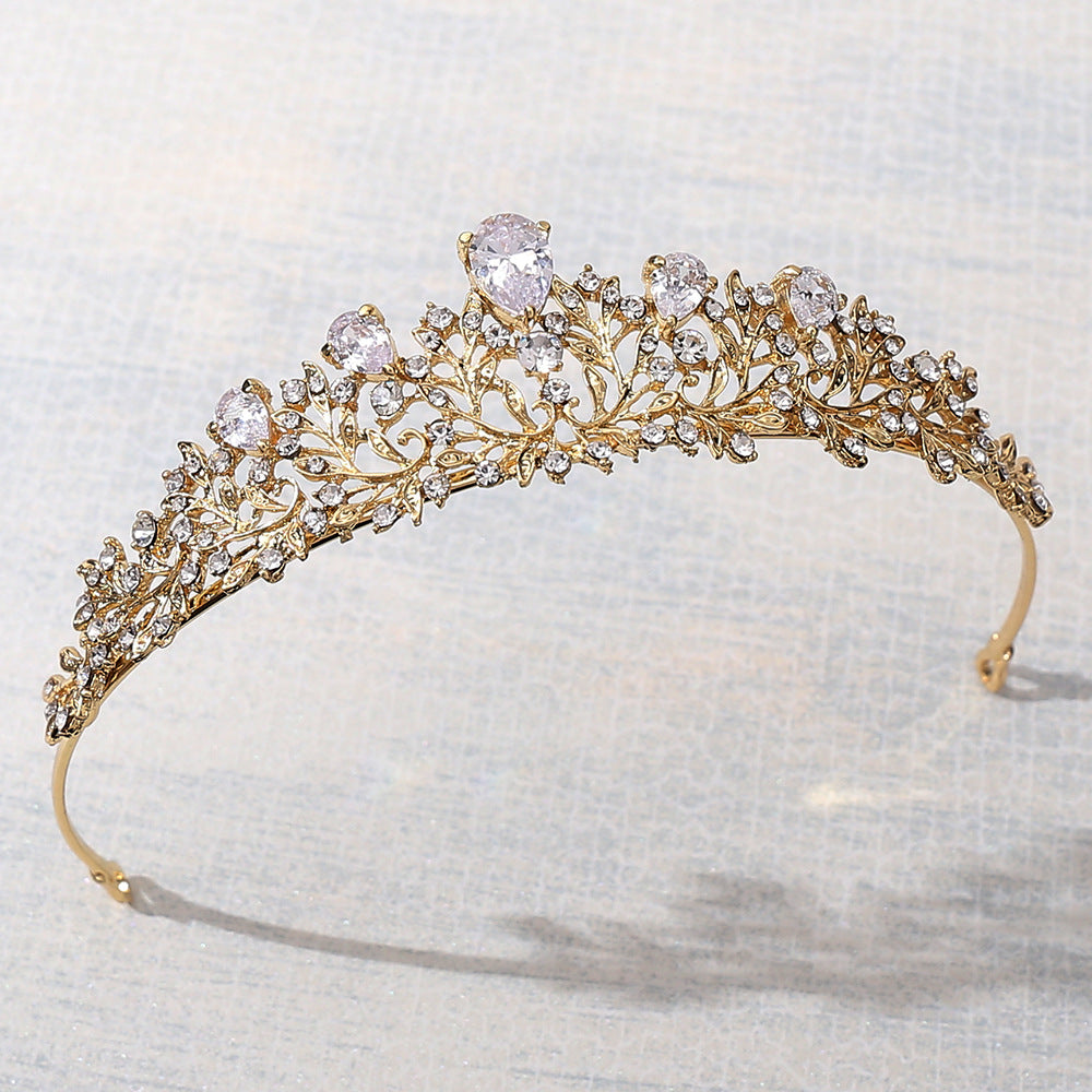 Wedding Jewelry, Bridal Crown, Necklace and Earrings Three-Piece Hair Accessory