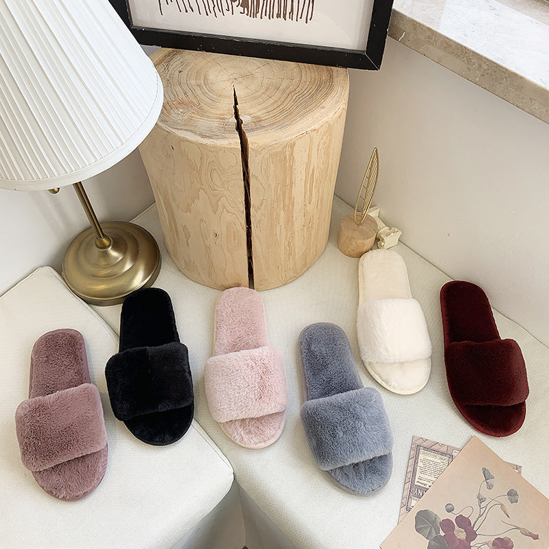 Fashion warm floor cotton slippers women