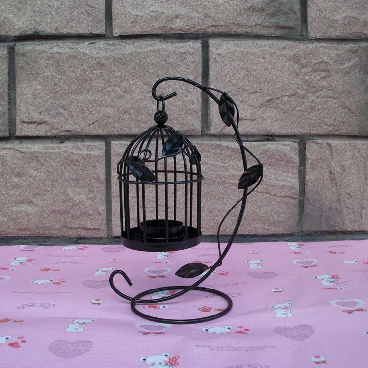 Wrought Iron Birdcage Candle Holder