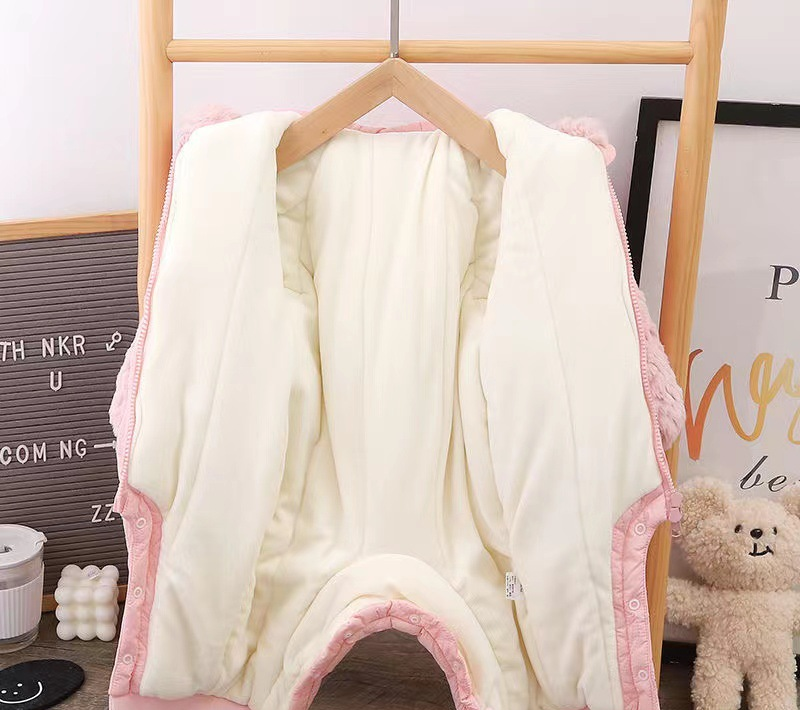 Warm Quilted Winter Jumpsuit for Baby Girls
