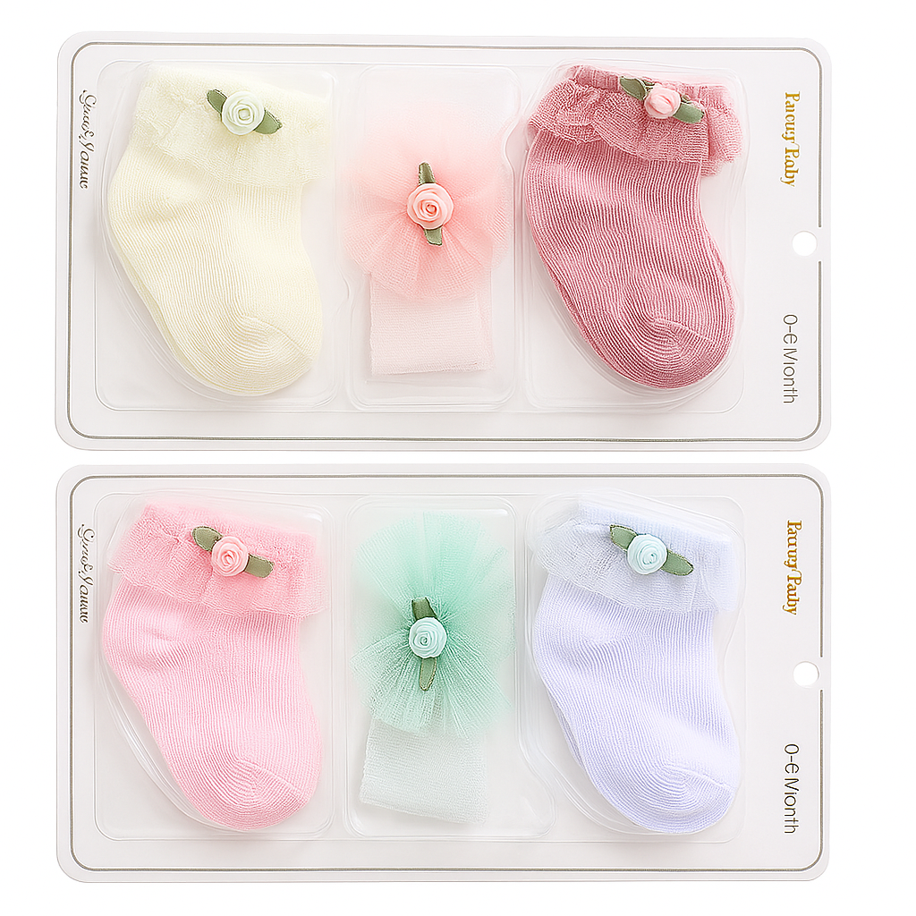 Lace Baby Socks & Headband Set