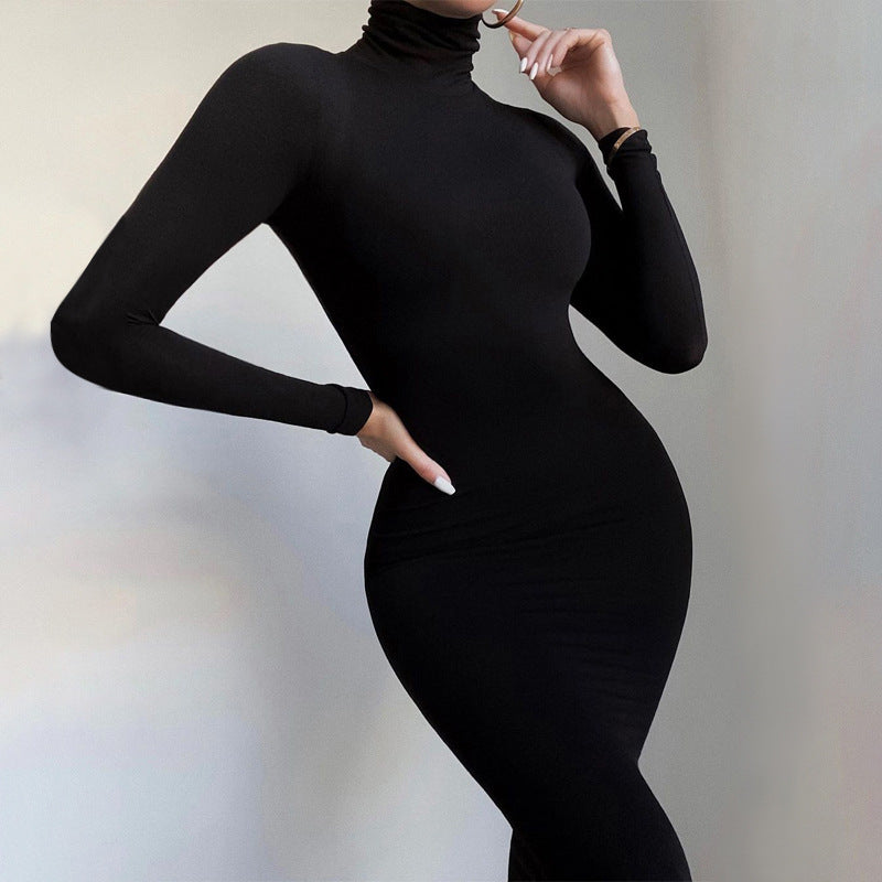 Skinny long-sleeved fleece jumpsuit
