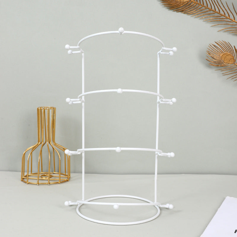 Bridal crown display shelf, hair ornament shelf, gold