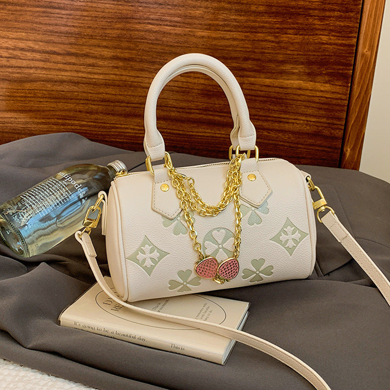 Denim Chain-Strap Pillow Bag