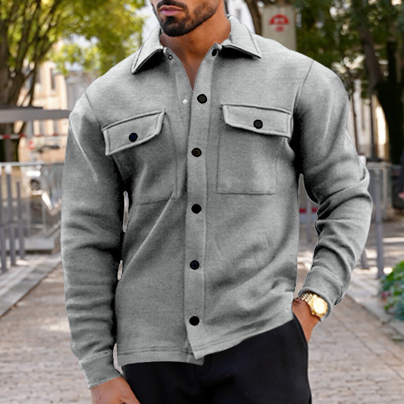 2023 Winter Men's Fleece Lapel Slim Jacket