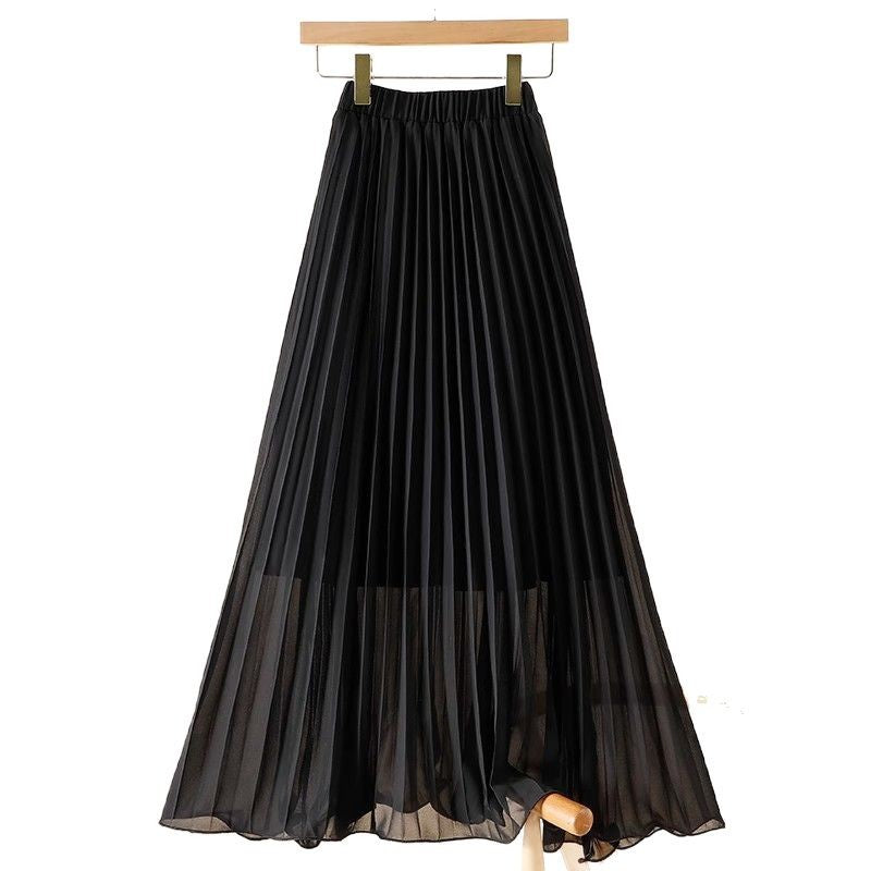 High-Waisted Chiffon Skirt