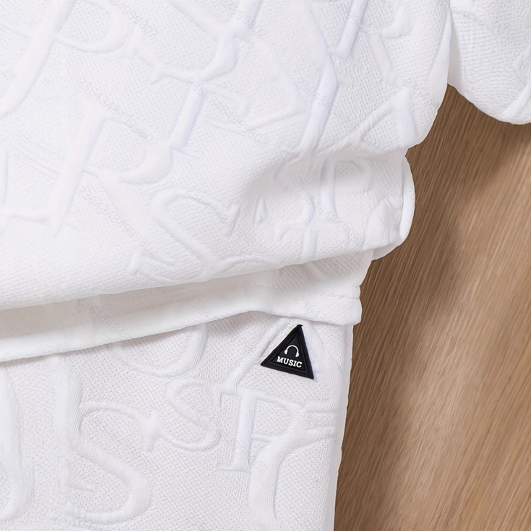 Summer Boys Embossed Letter T-Shirt & Shorts Set