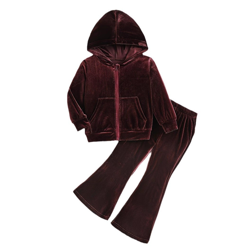 Kids' Velvet Tracksuit Set
