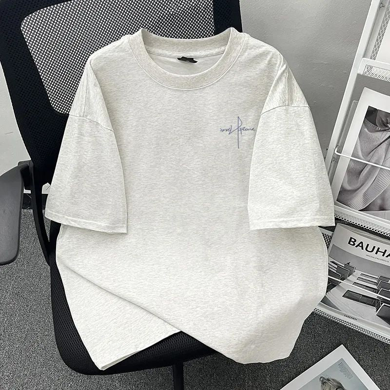 Cotton Loose Fit Letter Print T-Shirt
