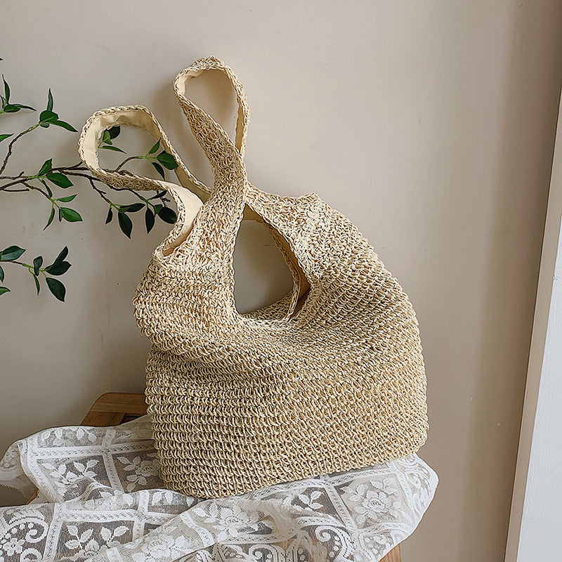Wind Grass Woven Tote Bags: Stylish Armpit Bags for Women