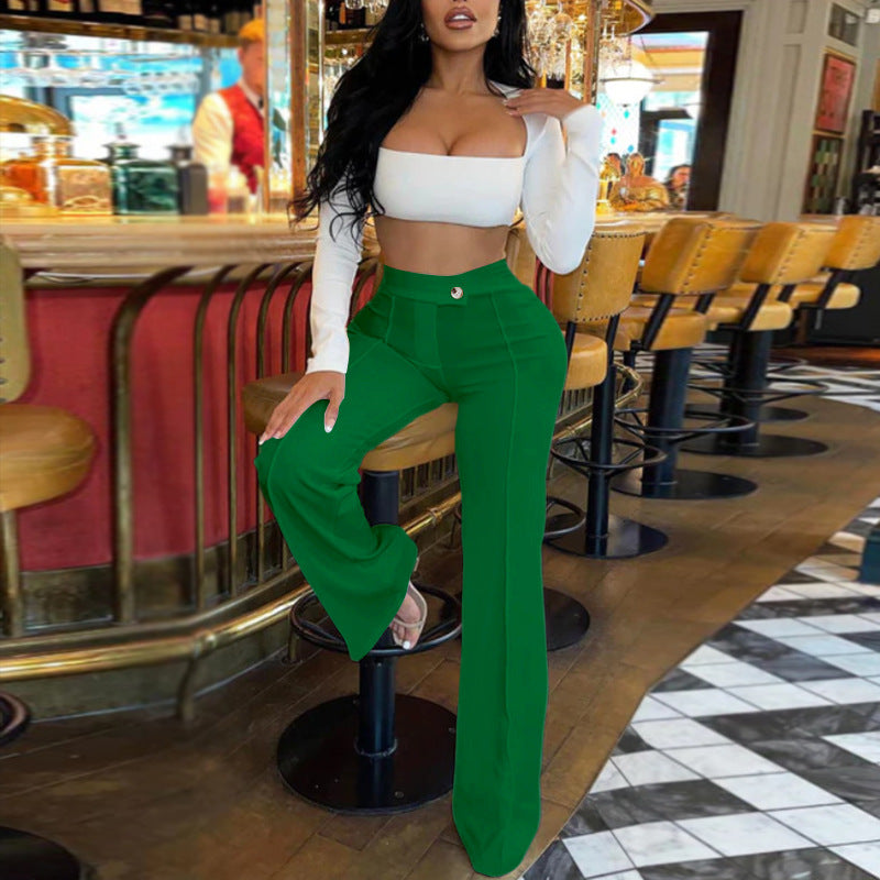 Temperament commuter trousers all-match fashion wide-leg pants