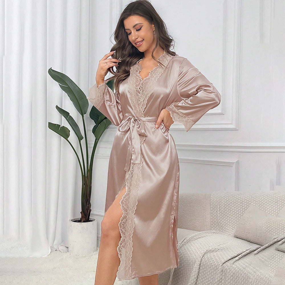Elegant Satin Bridal Kimono Robe