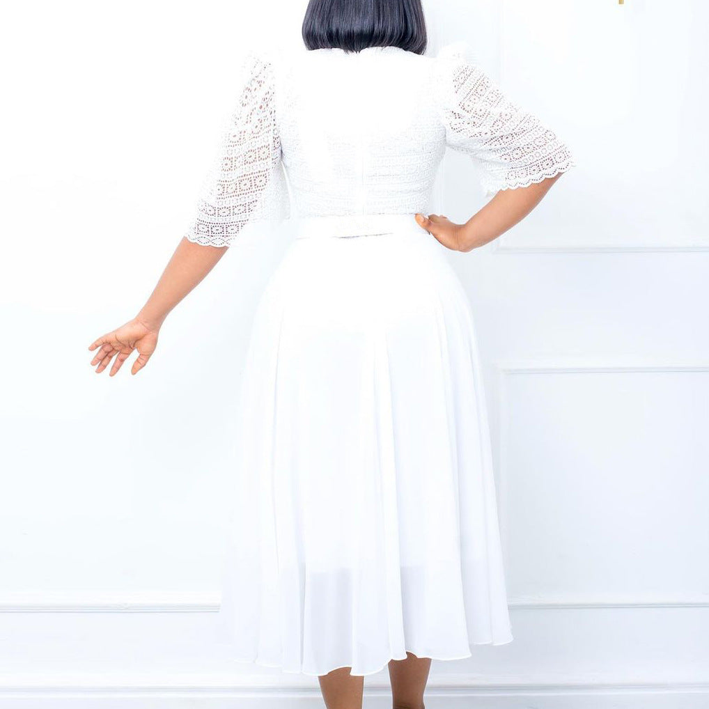 Fashion splicing chiffon beads celebrity dress