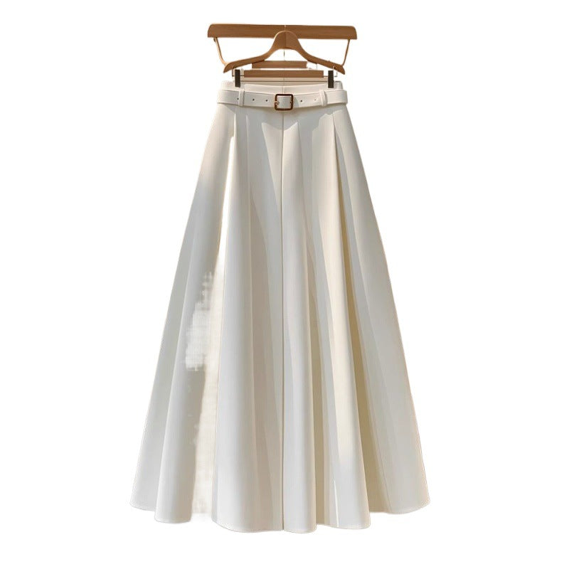 Off-White Pleated Midi Skirt