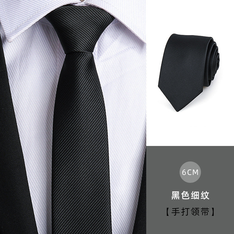 Tie men's formal wear business black glossy narrow zipper professional wedding groom korean zipper hand tie