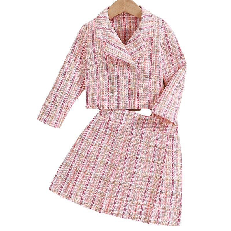 Pink Tweed Two-Piece Set