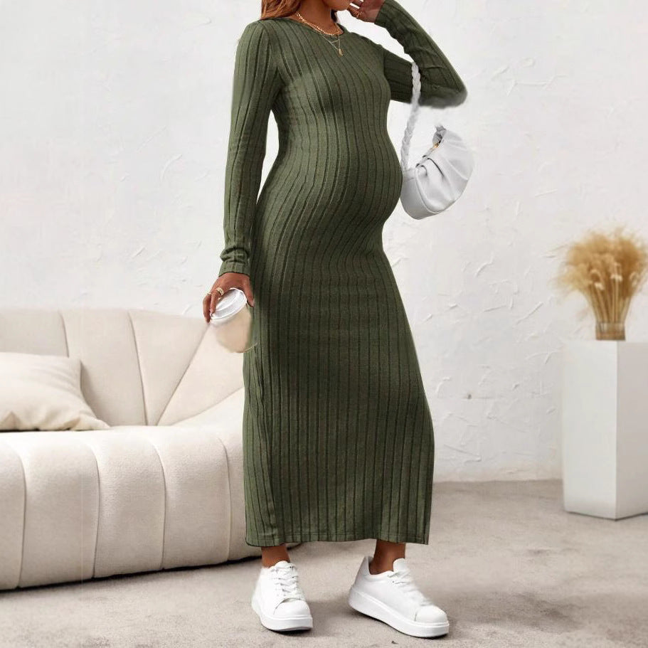Elegant Split Maternity Dress