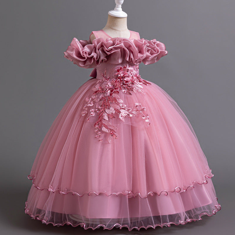 Elegant Ruffle Tulle Princess Gown