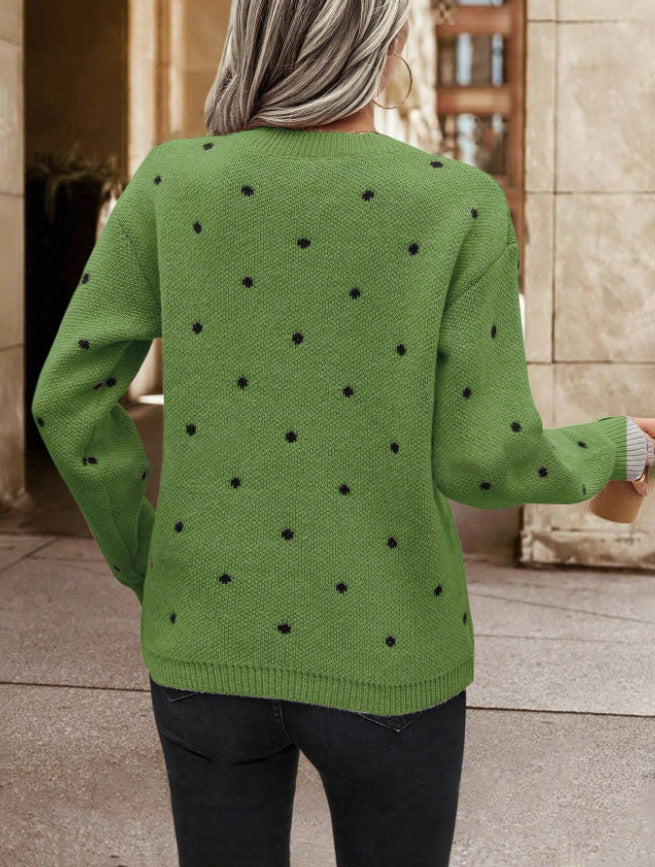 Cross-Border Fashion Women's Round Neck Sweater