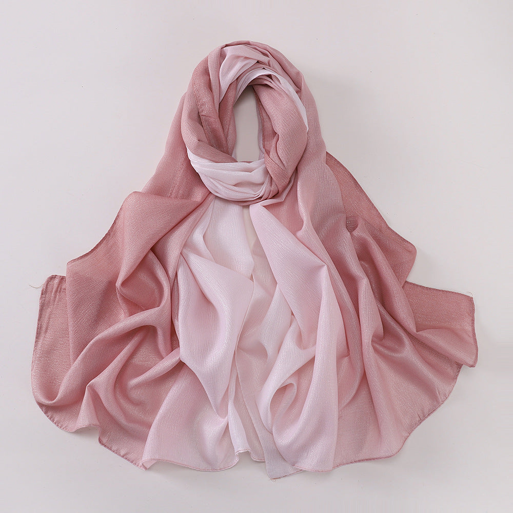 New silk-feel gradient fashion hijab