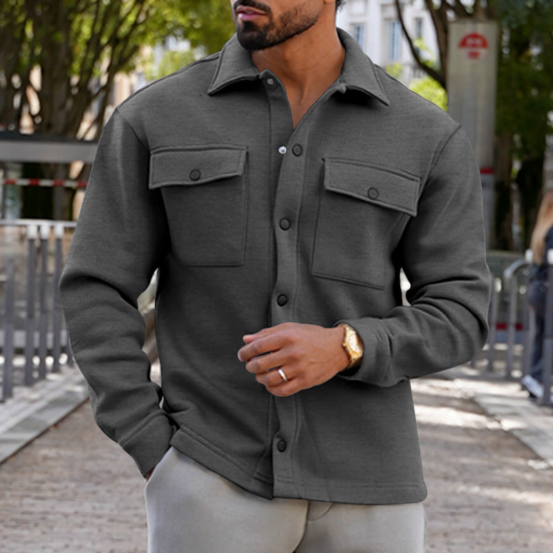 2023 Winter Men's Fleece Lapel Slim Jacket