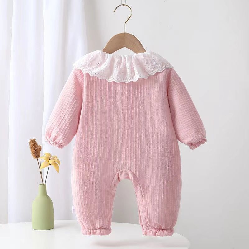 Pink Bear Thick Cotton Jumpsuit