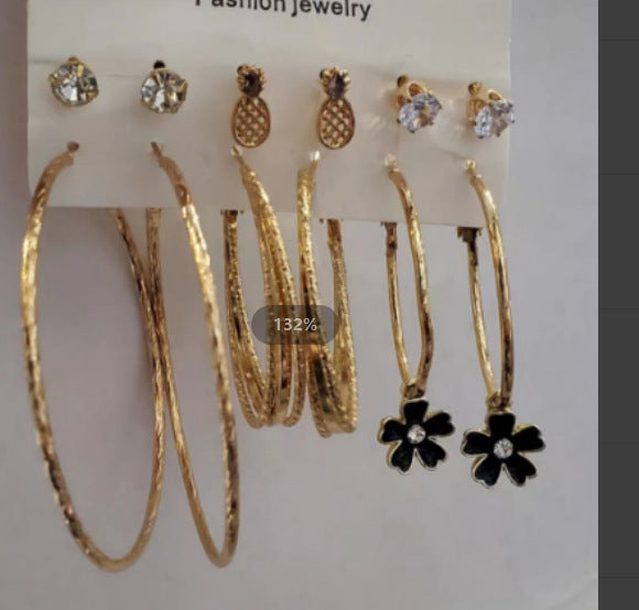 Pearl earring set with diamonds