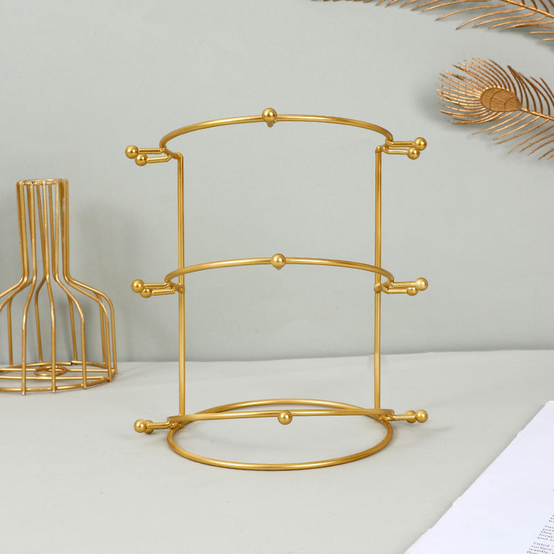 Bridal crown display shelf, hair ornament shelf, gold