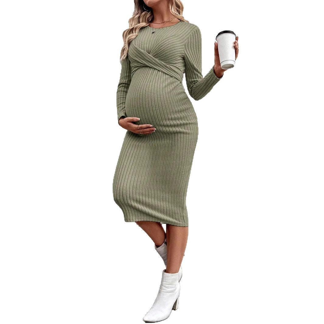 Twisted Elegance Maternity Dress