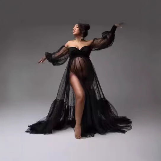 Mesh Maternity Robe & Nightie
