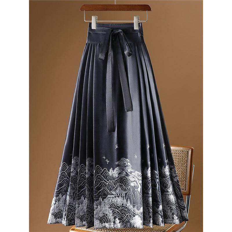 Moonlight Pleated Hanfu Skirt
