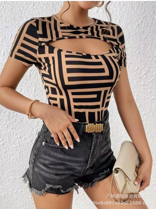 Retro fashion casual short sleeve t-shirt