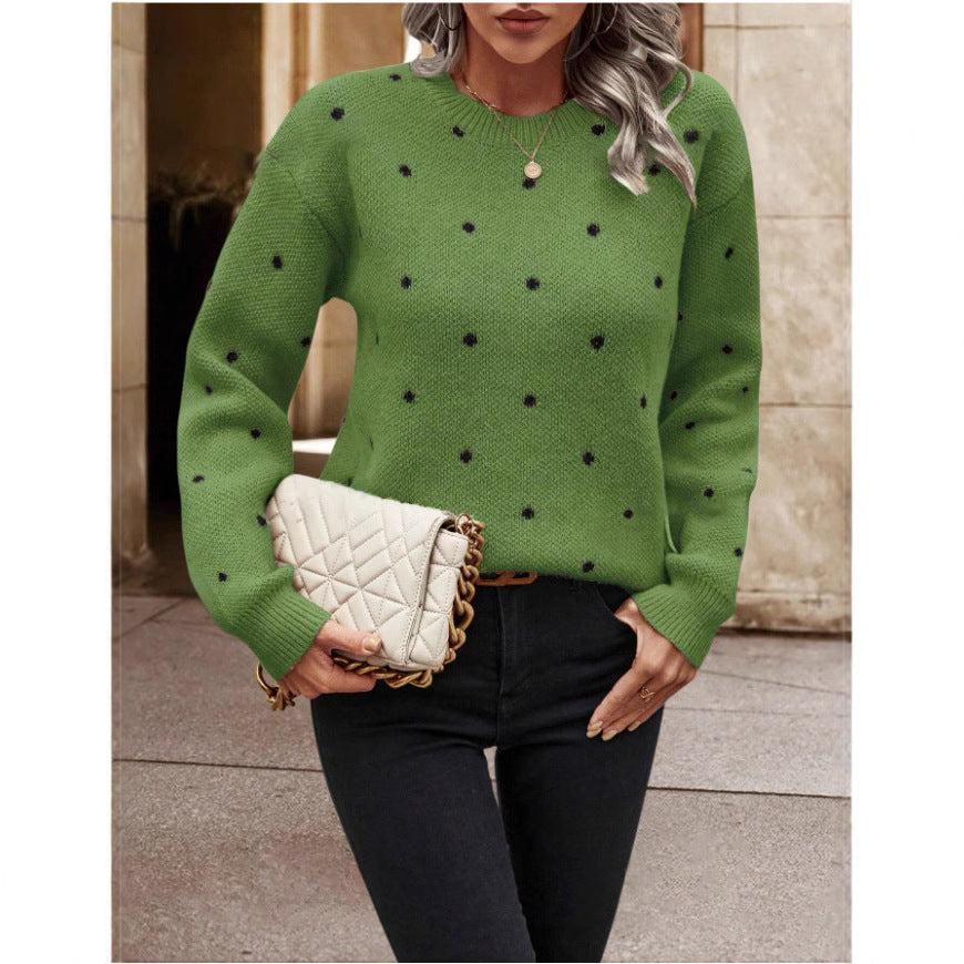 Cross-Border Fashion Women's Round Neck Sweater