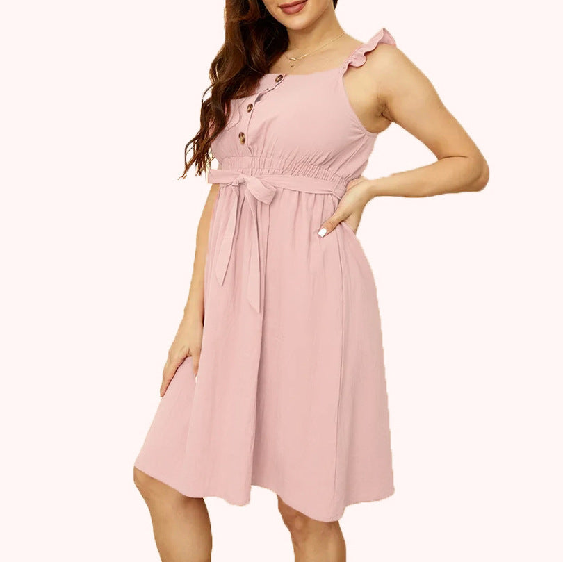 Chic Suspender Maternity Dress