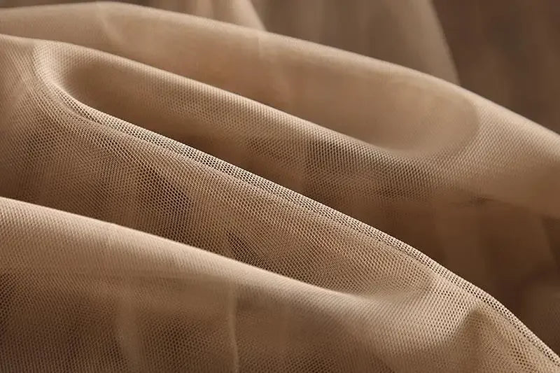 Elegant Mesh-Panel Skirt