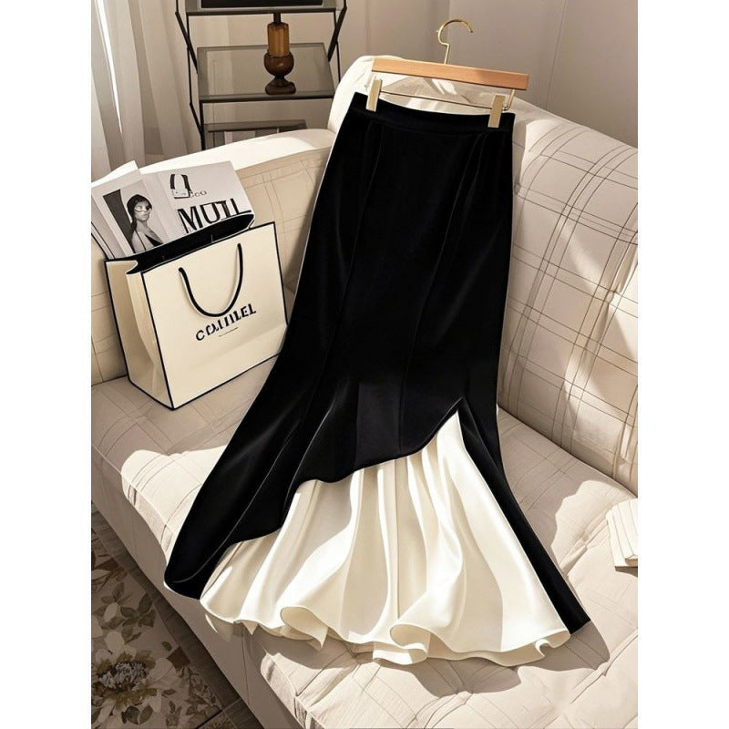 High-Waisted Velvet Skirt