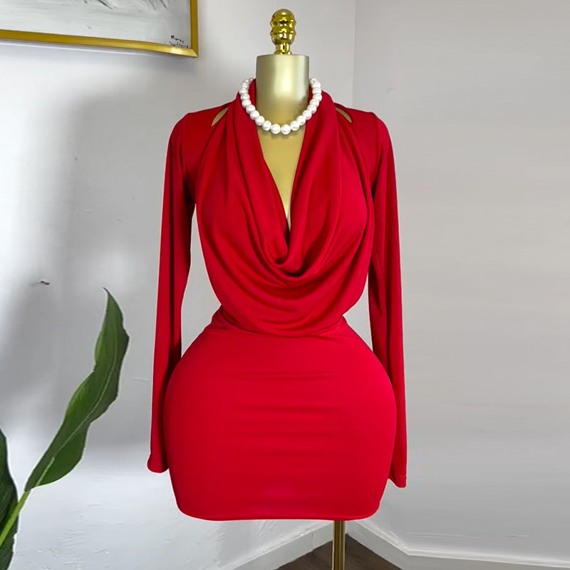 Sweet Pile Collar High-Waist Slim Fit Dress