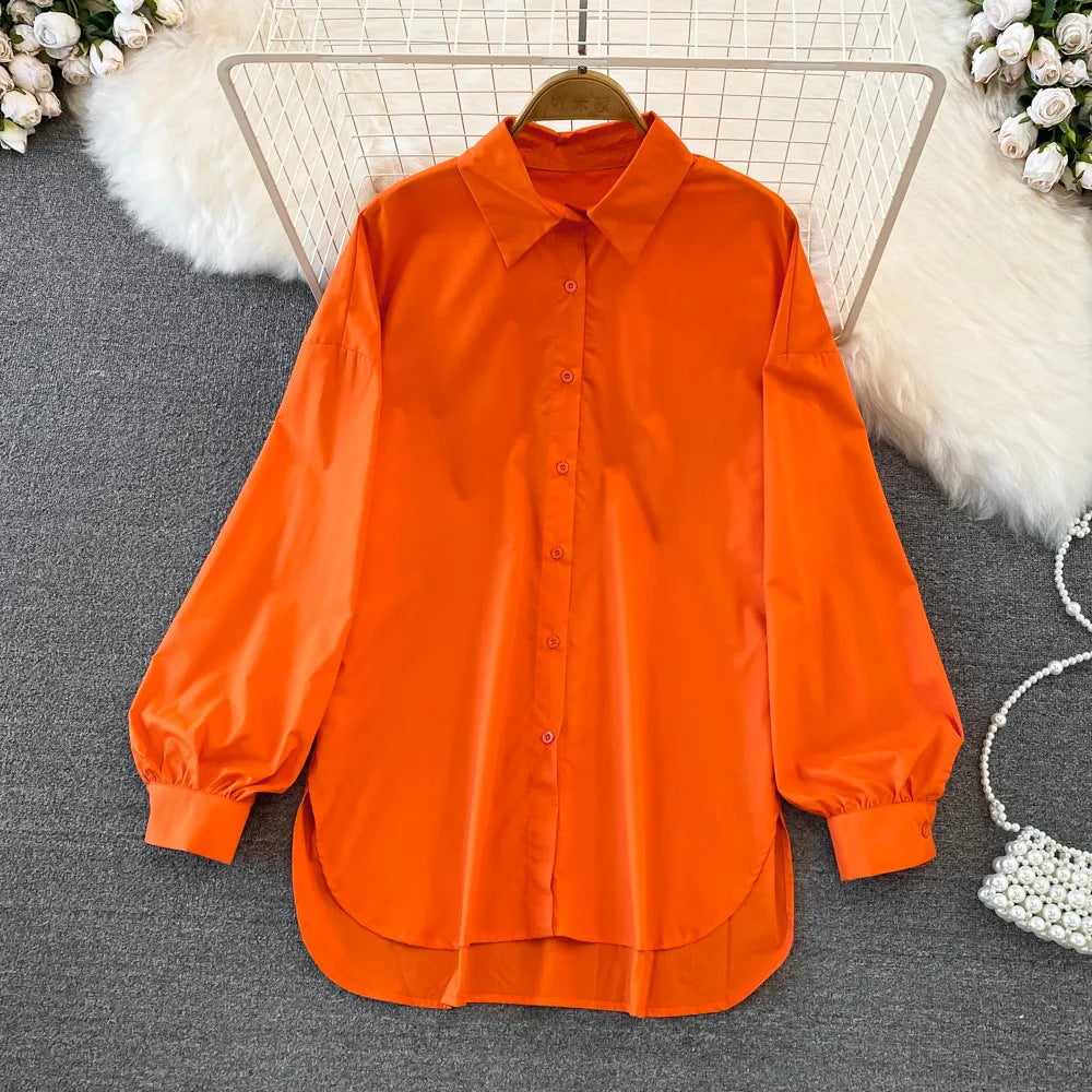 Asymmetric Loose Long-Sleeve Shirt
