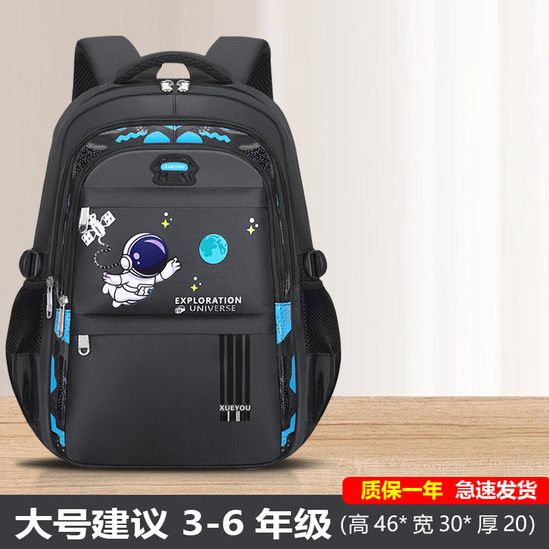 Space-Themed School Backpack for Grades 1-9 Large Capacity & Lightweight