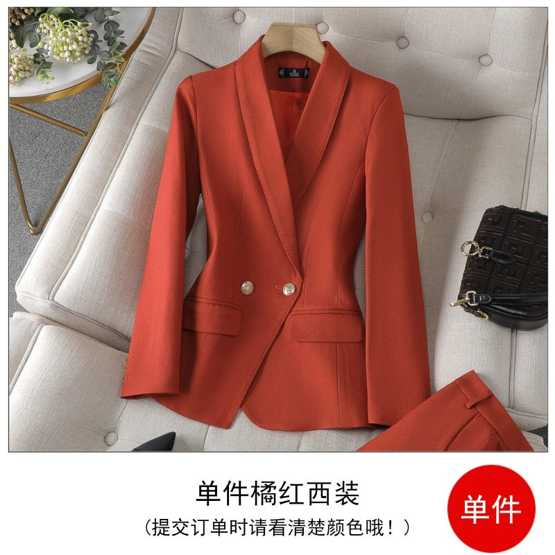 Women's Burgundy High-End Blazer Suit Set