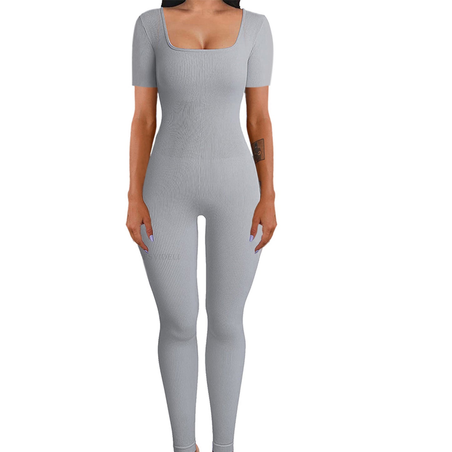 Women's Sexy Square Neck Slim-Fit Jumpsuit