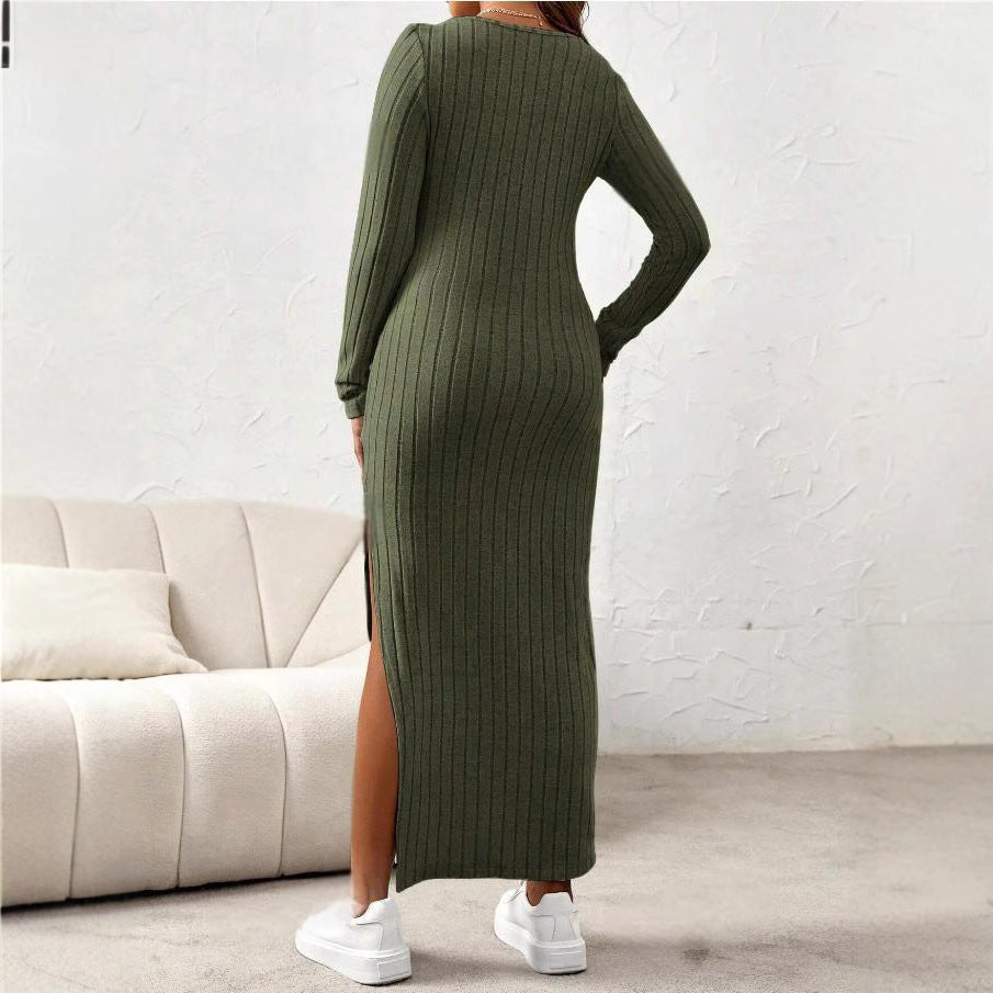 Elegant Split Maternity Dress