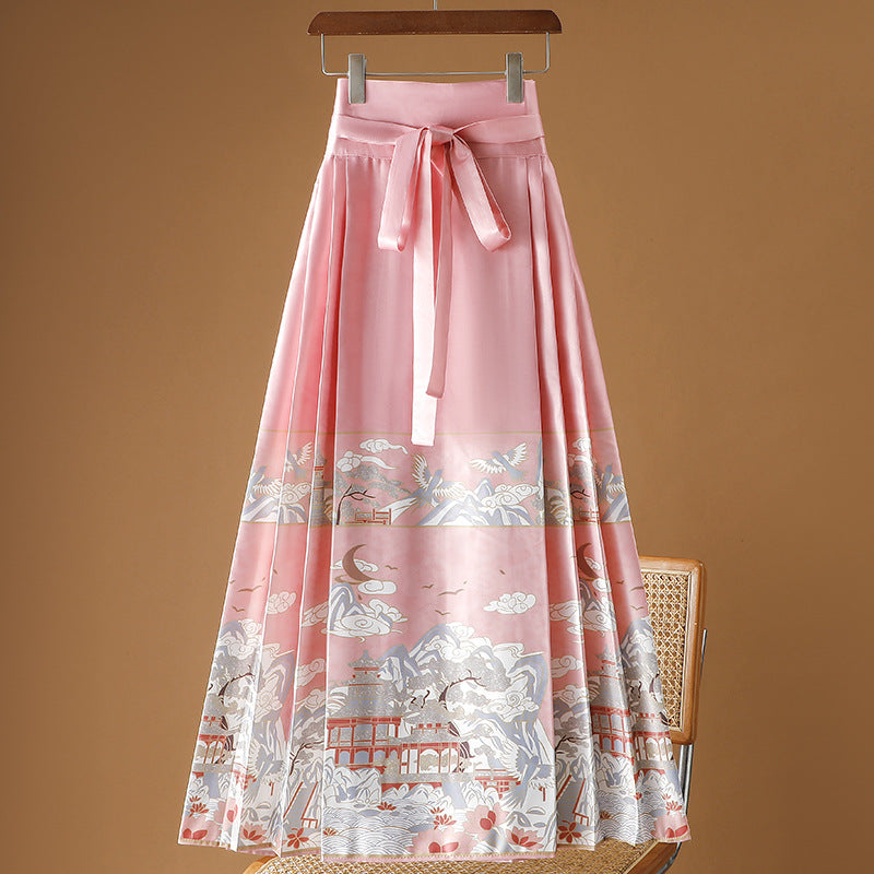 Moonlight Pleated Hanfu Skirt