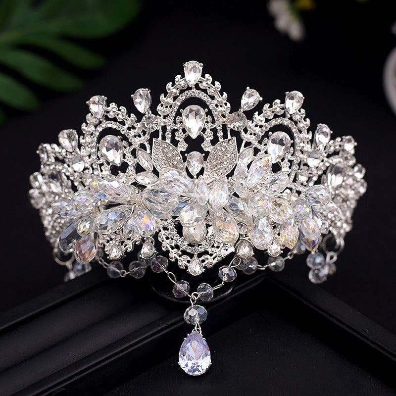 Crown tiara, bridal crystal eyebrow pendant, wedding dress, headband