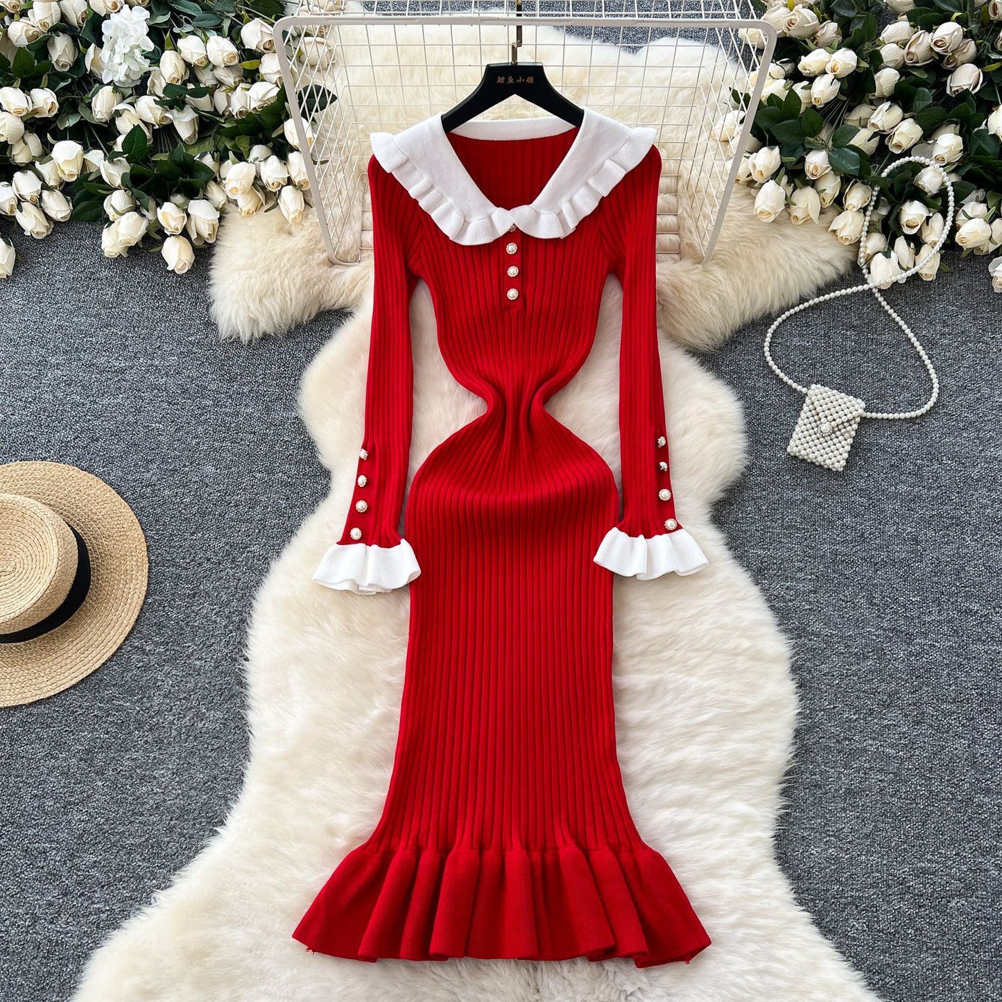 Vintage-Inspired Knitted Dress