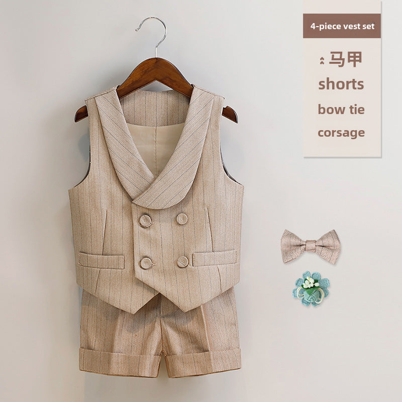 Junior Gentleman's Suspenders & Vest Set